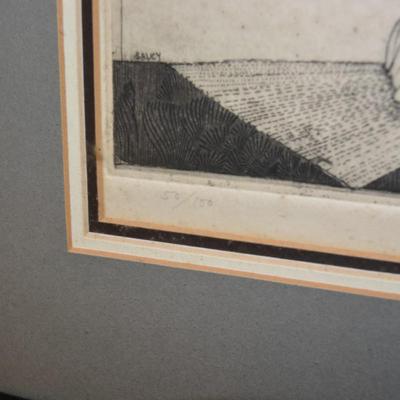 CLAUDE SAUCY â€œLittle Garden On Topâ€ Etching, 5/100 Signed 18.75x16.75