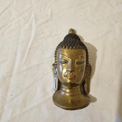 Three Brass Masks & Candlestick (BS-JS)