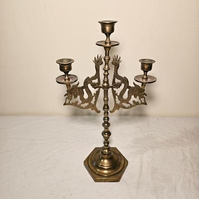 Three Brass Masks & Candlestick (BS-JS)