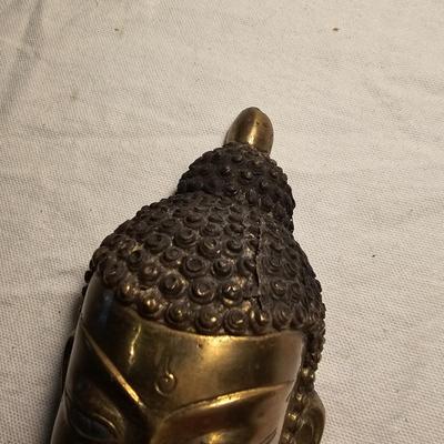 Three Brass Masks & Candlestick (BS-JS)