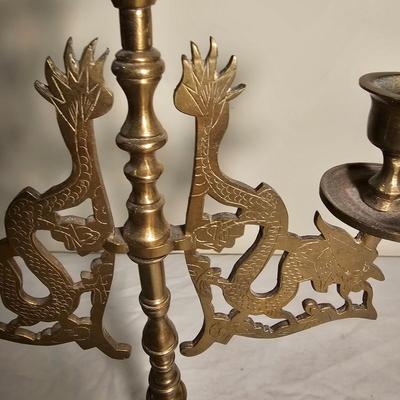 Three Brass Masks & Candlestick (BS-JS)