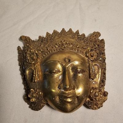 Three Brass Masks & Candlestick (BS-JS)