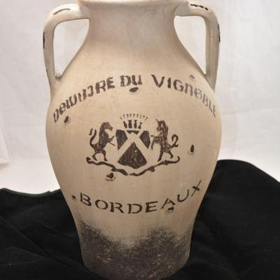 Large Vintage Bardaury French Stoneware Bordeaux Jug 15x9