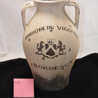 Large Vintage Bardaury French Stoneware Bordeaux Jug 15x9