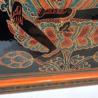 Burmese Lacquerware Betel Box & Hindu Goddess Plaque (BS-JS)