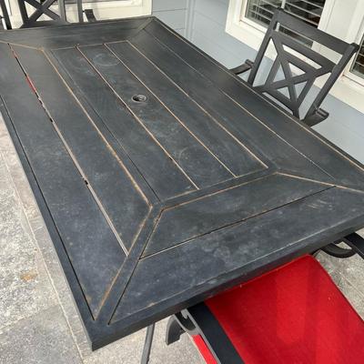 Outdoor Metal Patio Table With Four (4) Chairs ~ *Read Details