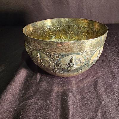 Vintage Burmese Silver Colored Bowl (BS-JS)