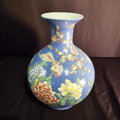 Flowers & Birds Asian Painted Vase (BS-JS)