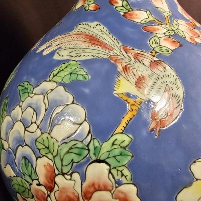 Flowers & Birds Asian Painted Vase (BS-JS)