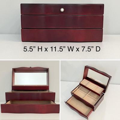 Assorted Solid Wood Jewelry Boxes ~ Set Of Three (3)