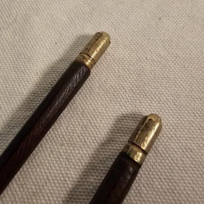 Vintage Brass & Wood Knife & Chopsticks Travel Set (BS-JS)