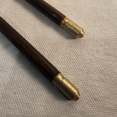 Vintage Brass & Wood Knife & Chopsticks Travel Set (BS-JS)