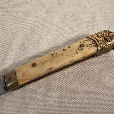 Vintage Brass & Wood Knife & Chopsticks Travel Set (BS-JS)