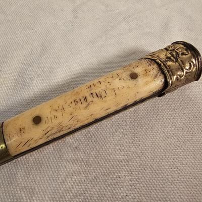 Vintage Brass & Wood Knife & Chopsticks Travel Set (BS-JS)