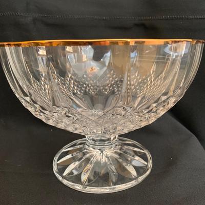 Longchamp Gold-Rimmed Crystal Dessert Bowls (K-KW)