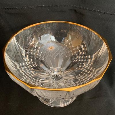 Longchamp Gold-Rimmed Crystal Dessert Bowls (K-KW)