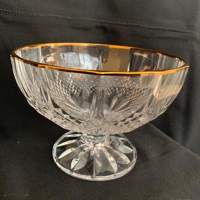 Longchamp Gold-Rimmed Crystal Dessert Bowls (K-KW)