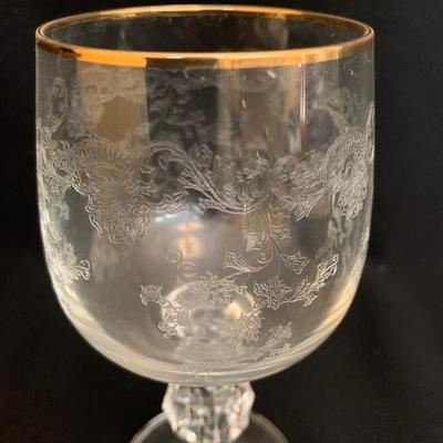 Bohemia Gold Lace Crystal Wine Glasses & Goblets (K-KW)