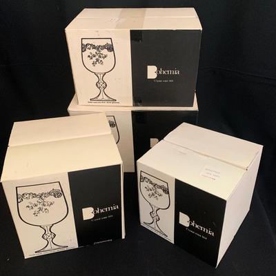 Bohemia Gold Lace Crystal Wine Glasses & Goblets (K-KW)