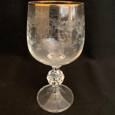 Bohemia Gold Lace Crystal Wine Glasses & Goblets (K-KW)