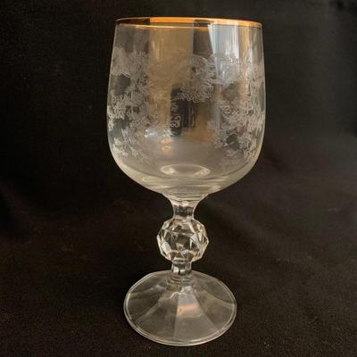 Bohemia Gold Lace Crystal Wine Glasses & Goblets (K-KW)