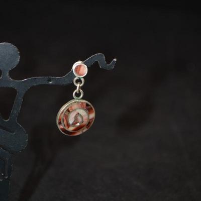 925 Sterling Silver Shell Earrings 5.0g