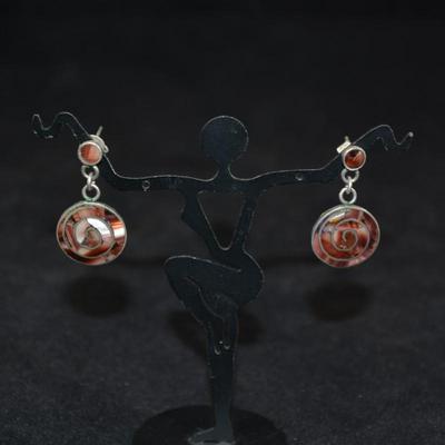 925 Sterling Silver Shell Earrings 5.0g