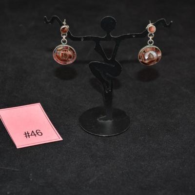 925 Sterling Silver Shell Earrings 5.0g