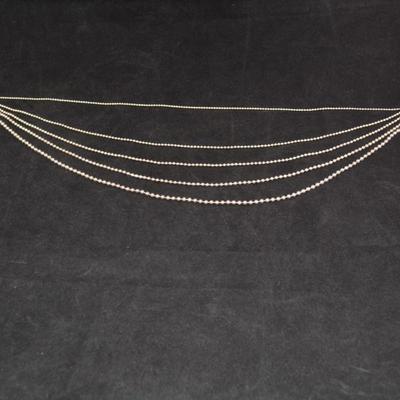 Beautiful 925 Sterling Silver Multi-Strand Bead Necklace 15â€, 50.7g