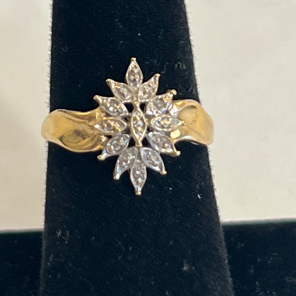 Flower Design Engagement Ring | Vine Style Diamond Clusters