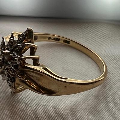 10K Diamond Flower Cluster Ring (B3-RG)