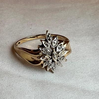 10K Diamond Flower Cluster Ring (B3-RG)