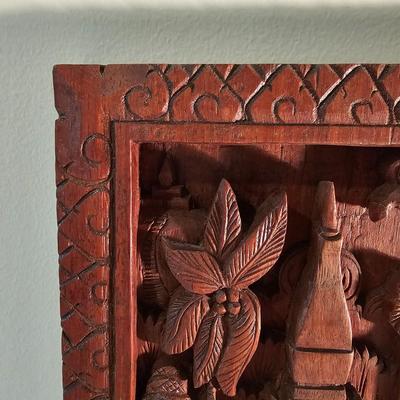 Hand Carved Bas-Relief Wood Panel (BS-JS)