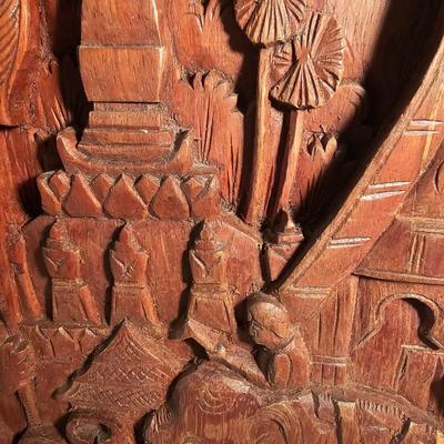 Hand Carved Bas-Relief Wood Panel (BS-JS)
