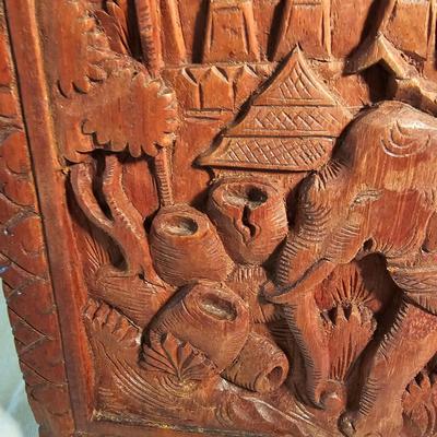 Hand Carved Bas-Relief Wood Panel (BS-JS)