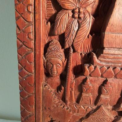 Hand Carved Bas-Relief Wood Panel (BS-JS)