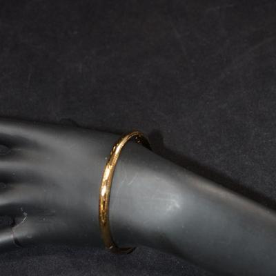 Gold-Tone 925 Sterling Silver Etched Clasp Bracelet 8â€, 7.1g