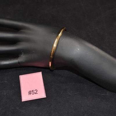 Gold-Tone 925 Sterling Silver Etched Clasp Bracelet 8â€, 7.1g
