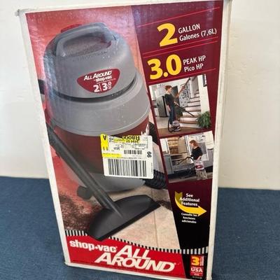 Lot 452, shop back 2 gallon, 3 hp in open box