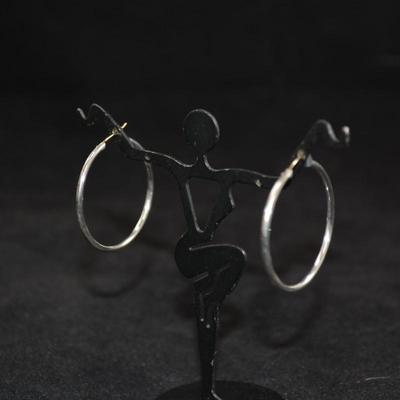 1Â¼â€ Sterling Hoop Earrings 3.9g