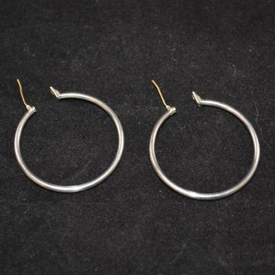1Â¼â€ Sterling Hoop Earrings 3.9g