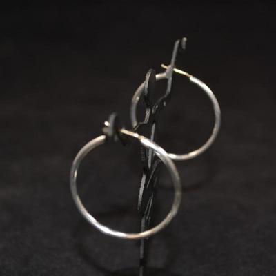 1Â¼â€ Sterling Hoop Earrings 3.9g