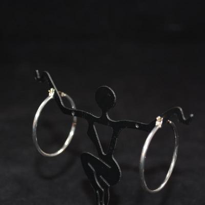 1Â¼â€ Sterling Hoop Earrings 3.9g