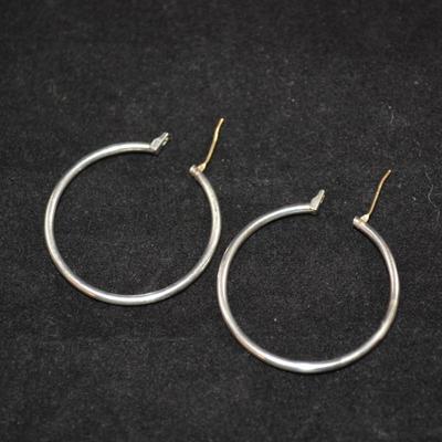 1Â¼â€ Sterling Hoop Earrings 3.9g