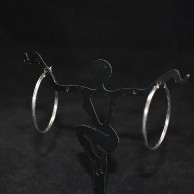 1Â¼â€ Sterling Hoop Earrings 3.9g