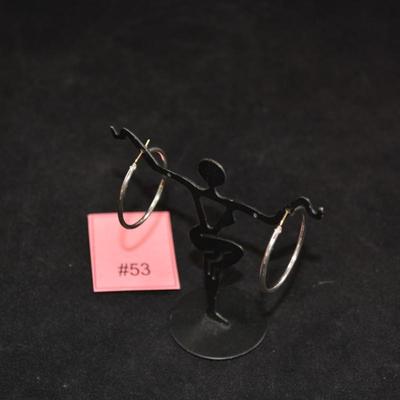 1Â¼â€ Sterling Hoop Earrings 3.9g