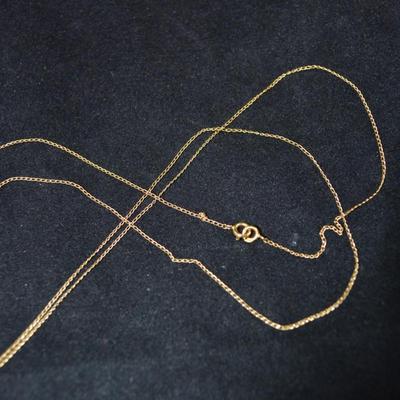 14k Gold Chain w/ 14k Gold & Opal Pendant 24â€, 1.9g