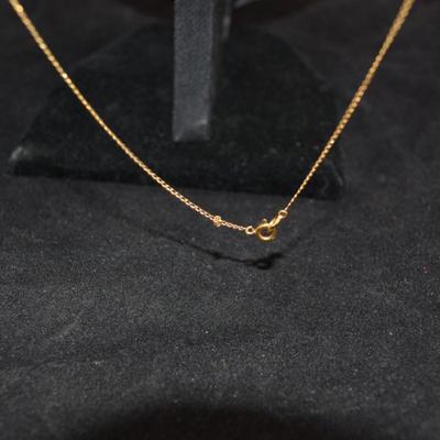 14k Gold Chain w/ 14k Gold & Opal Pendant 24â€, 1.9g