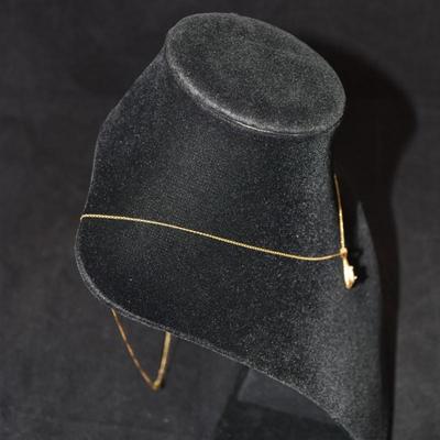 14k Gold Chain w/ 14k Gold & Opal Pendant 24â€, 1.9g