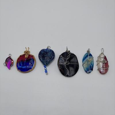 Statement Choker Necklaces w/ Wire Wrapped Pendants and more (B1-BBL)